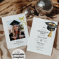 Graduation Party Invitation Editable Golden Tassel Bow Graduation Announcement Class of 2025 College or High School Grad Invite Template#023 - TheLovebirdsDesign