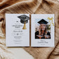 Graduation Party Invitation Editable Golden Tassel Bow Graduation Announcement Class of 2025 College or High School Grad Invite Template#023 - TheLovebirdsDesign