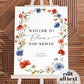 Wildflower 4th of July Baby Shower Welcome Sign Template Red White and Blue Floral Baby Shower Decor for Independence Day BBQ Grillout #072 - TheLovebirdsDesign