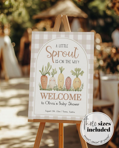 Little Sprout Baby Shower Welcome Sign Gender Neutral Grown with LOVE Shower Sign Farmers Market Party Decorations Printable Template #068 - TheLovebirdsDesign