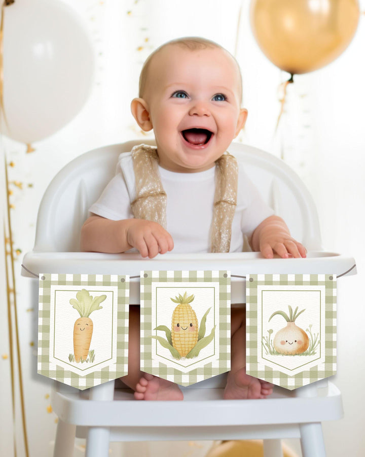 A Little Sprout Baby Shower Banner Locally Grown with Love Baby Sprinkle Party Decoration Bunting for Farmers Market Shower Printable #068 - TheLovebirdsDesign