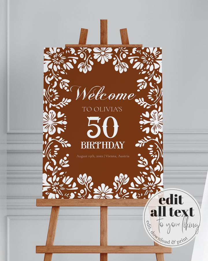 Cielito Lindo Birthday Welcome Sign Papel Picado Decorations Sign Vintage Mexican Party Decor Talavera Barro Cielito Lindo Template #067 - TheLovebirdsDesign