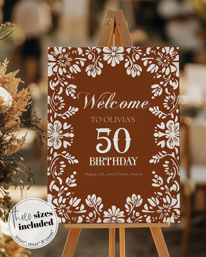 Cielito Lindo Birthday Welcome Sign Papel Picado Decorations Sign Vintage Mexican Party Decor Talavera Barro Cielito Lindo Template #067 - TheLovebirdsDesign
