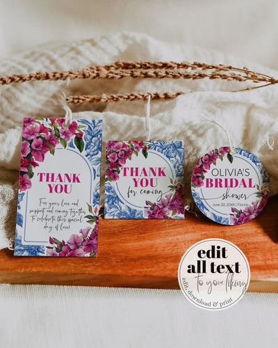 Dancing Queen Guest Favor Tags She found her Honey Disco Guest Gift Bags Sticker for Mediterranean Mama Pink Mia Template #072 - TheLovebirdsDesign