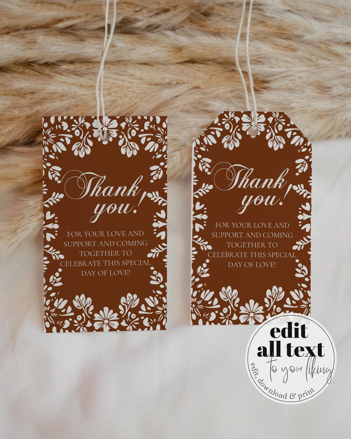 Cielito Lindo Tag Sticker Papel Picado Thank You Guest Favor Tags Vintage Mexican Cupcake Topper Talavera Barro Cielito Lindo Template #067 - TheLovebirdsDesign