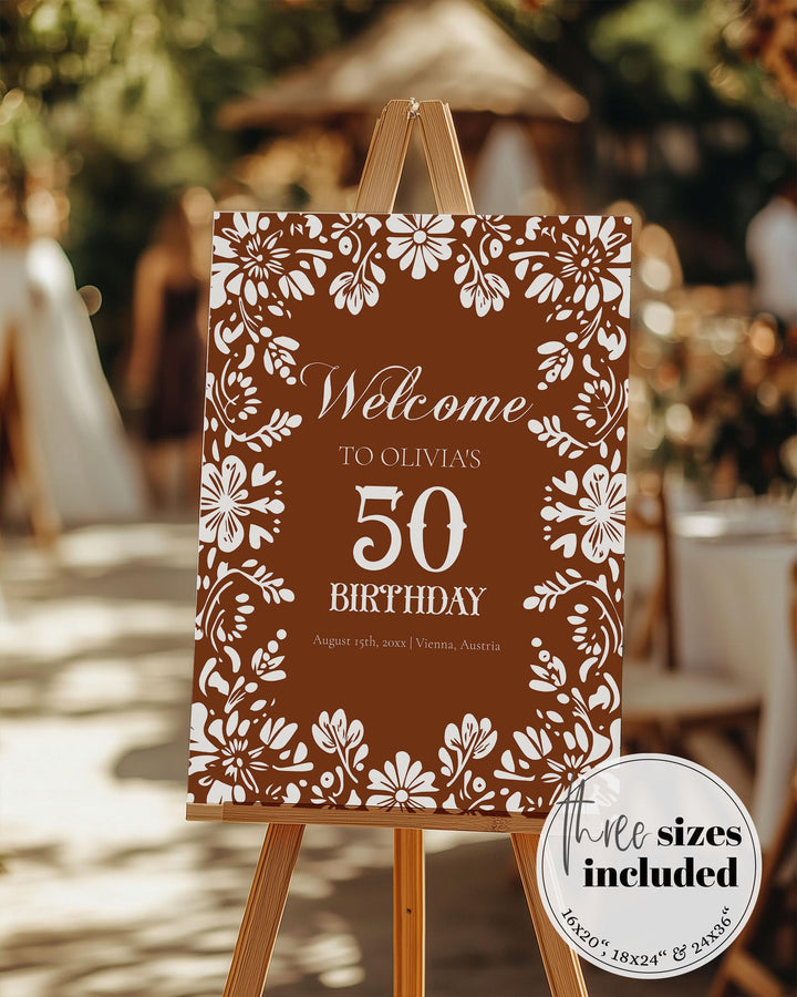 Cielito Lindo Birthday Welcome Sign Papel Picado Decorations Sign Vintage Mexican Party Decor Talavera Barro Cielito Lindo Template #067 - TheLovebirdsDesign