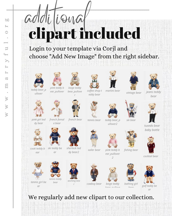 Blue Jeans Teddy Bear Baby Shower Guest Favor Tags Gift Label or Sticker Printable Vintage Classic Polo Teddy Bear Denim Decor Template #068 - TheLovebirdsDesign