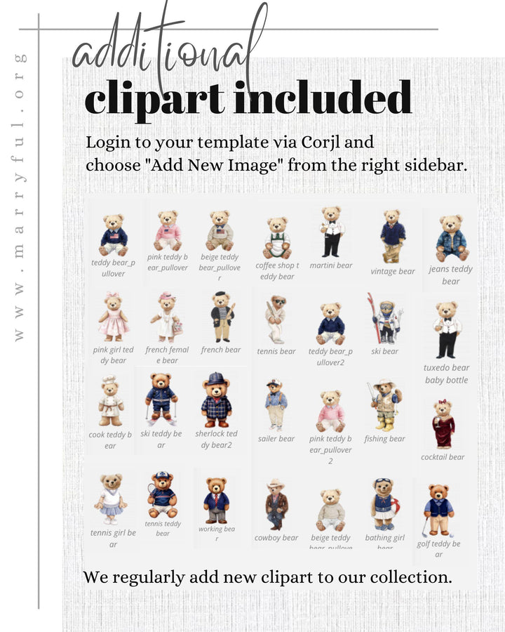 Christmas Template Bear Baby Shower Due Date Sign for Winter Teddy Bear Themed Baby Party Game Sign for Ralph Polo Vintage Luxury Party #068 - TheLovebirdsDesign