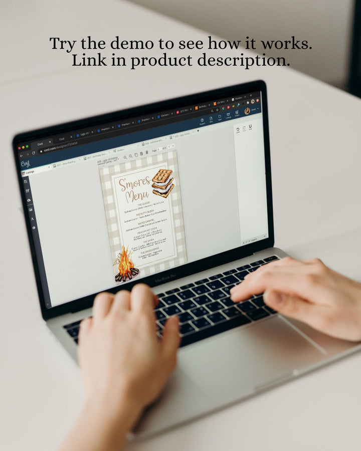 Smores Bar Menu Sign Printable Smores Station Sign for Camping Outdoor or Sleepover Party Camping Bonfire Birthday Sign Template #068 - TheLovebirdsDesign