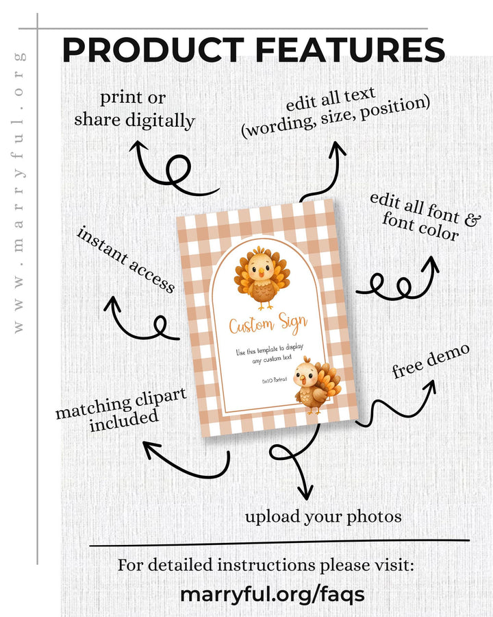 Our Little Turkey is Turning One Place Card or Food Label for Thanksgiving Dinner, Editable Fall First Birthday Party Decor Template #068 - TheLovebirdsDesign