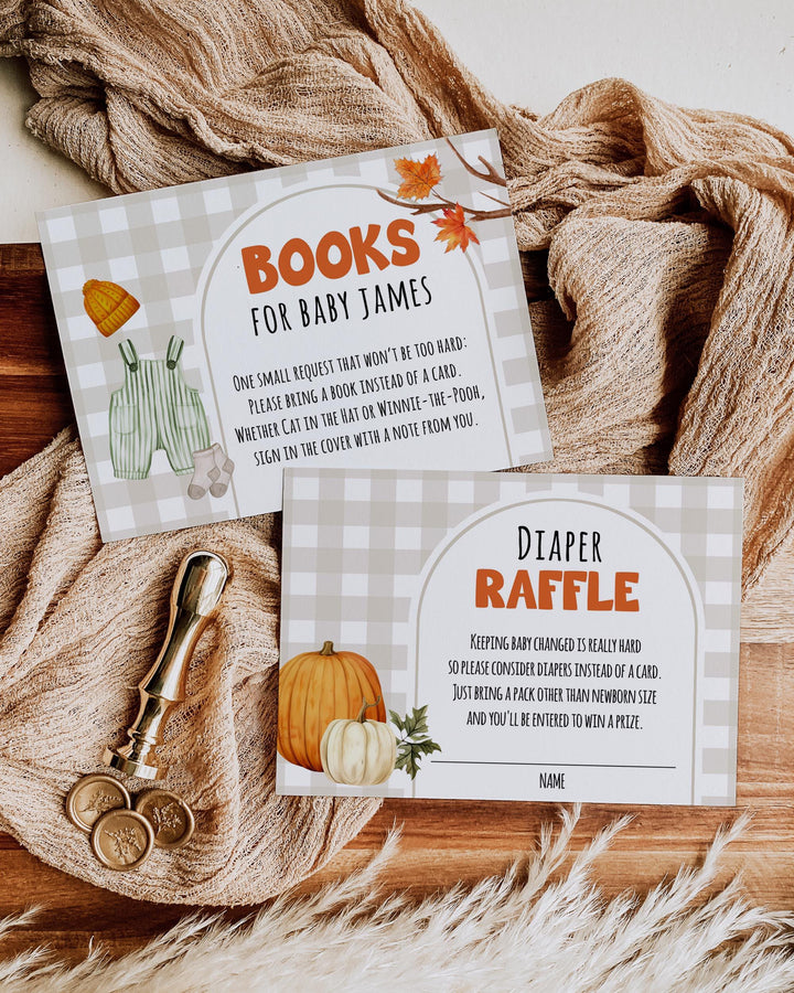Falling In Love Baby Shower Invitation Template Gender Neutral Fall Baby Shower Invite with Clothesline and Autumn Leaves #068 - TheLovebirdsDesign