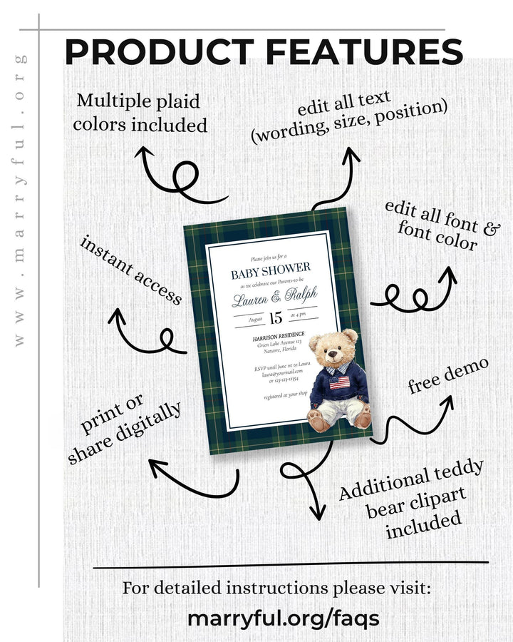 Polo Teddy Baby Shower Seating Chart Template Find Your Seat Teddy Bear Baby Sprinkle Decoration Sign Boys Vintage Classic Luxury Style #068 - TheLovebirdsDesign