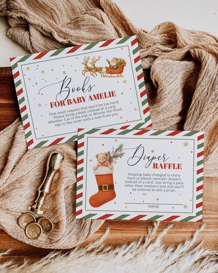 Christmas Baby Shower Clothes Invitation for December Santa Baby Editable Baby it's cold Outside Shower Invite Template Boys or Girls #072 - TheLovebirdsDesign