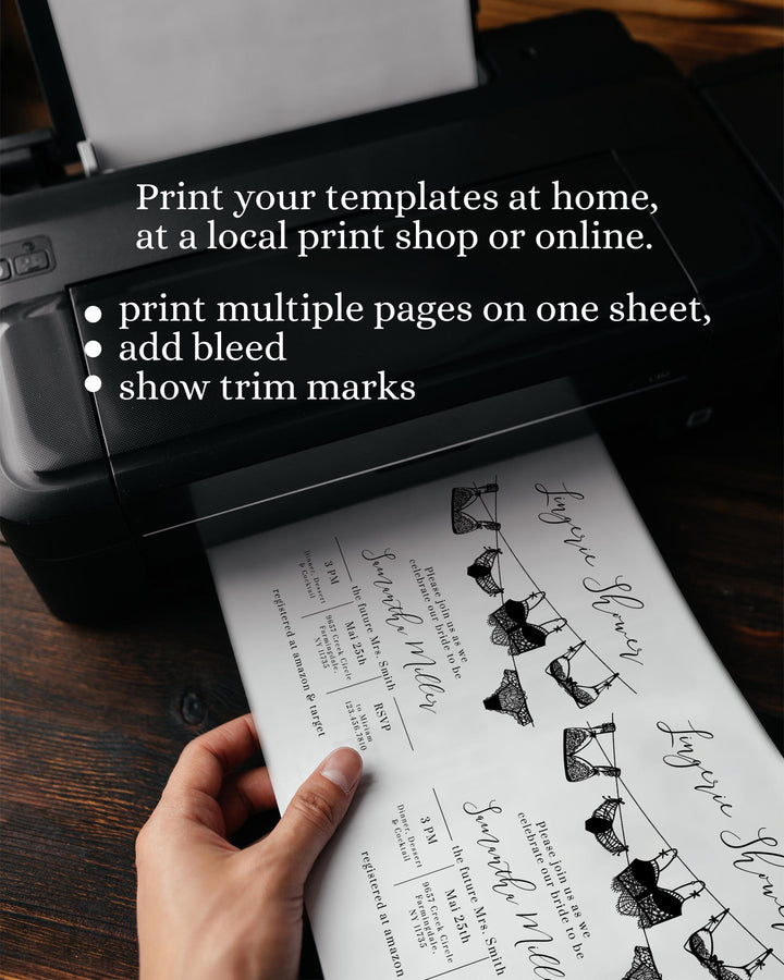 Dessous Lingerie Bridal Shower Invitation Template, Bachelorette Party Invite, Editable Template Digital Download #013 - TheLovebirdsDesign