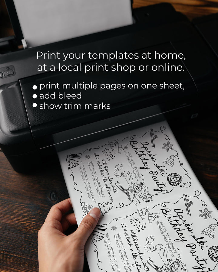 Winter Birthday Invitation Template, Après Ski Party Invite with Funky Handwritten Font #070 - TheLovebirdsDesign