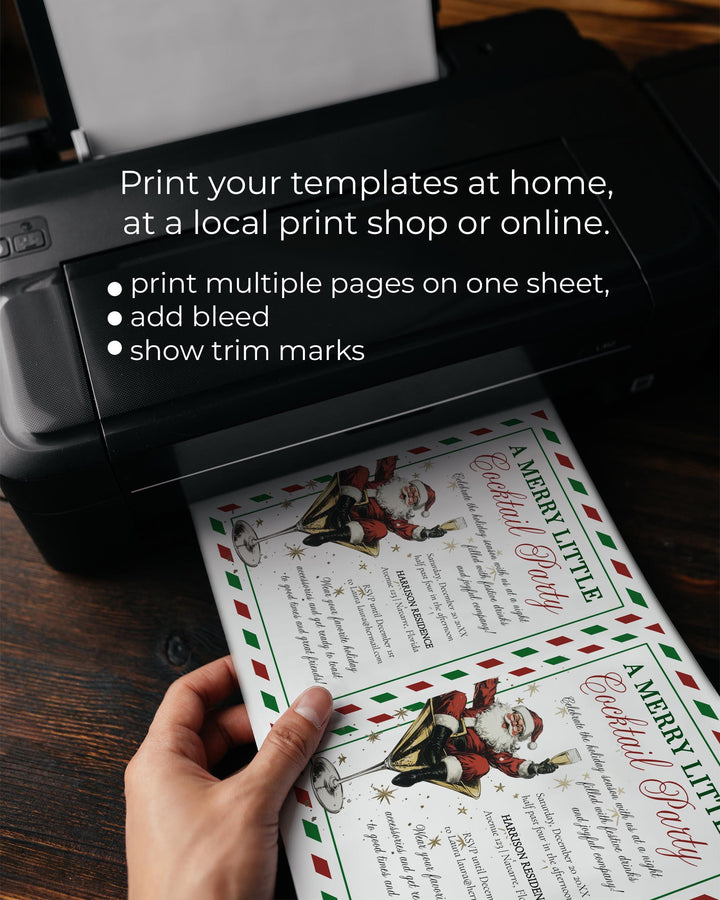 Retro Santa Christmas Cocktail Party Invitation, Funny Holiday Martini Theme #072 - TheLovebirdsDesign