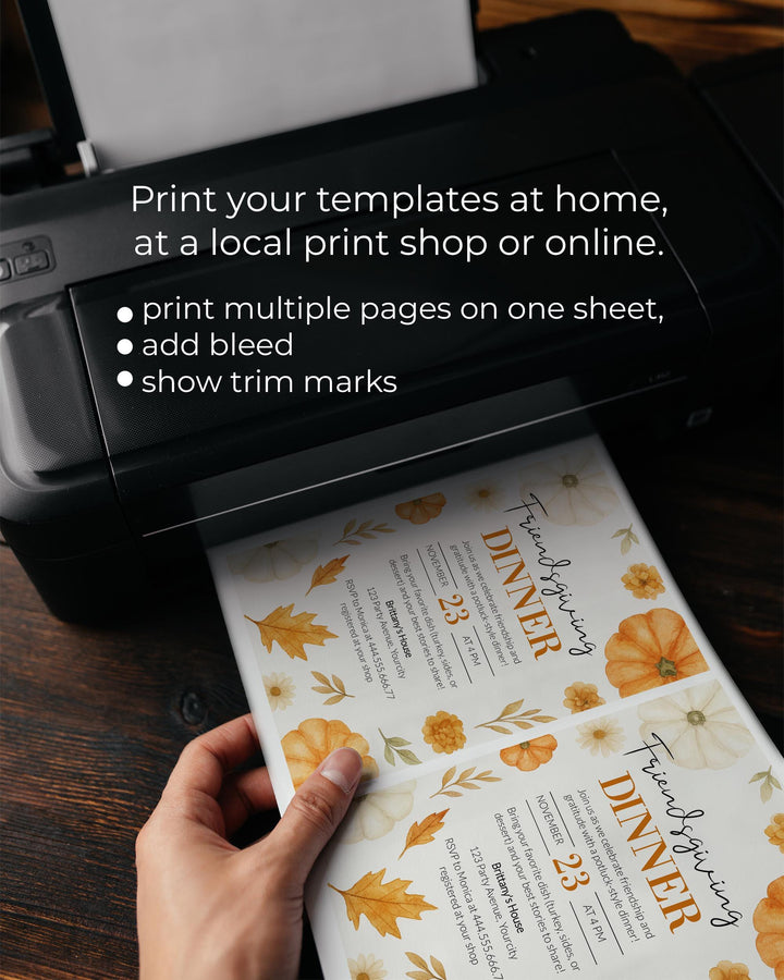 Autumn Pumpkin Friendsgiving Invite Editable Holiday Dinner Party Template #072 - TheLovebirdsDesign