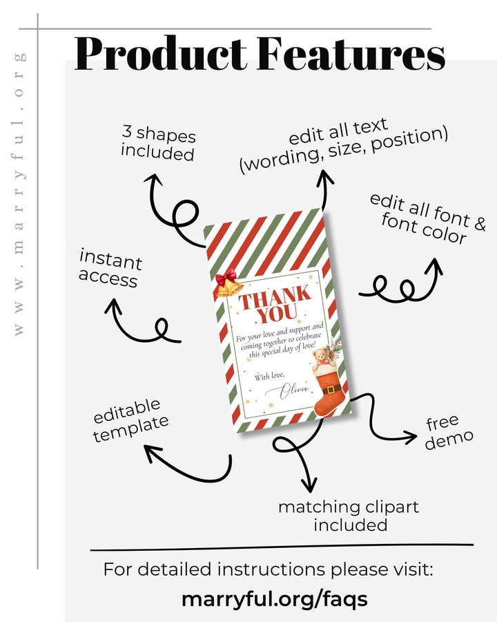 Christmas Baby Shower Favor Tag Template, Santa Baby Holiday Label Sticker Cupcake Topper #072 - TheLovebirdsDesign