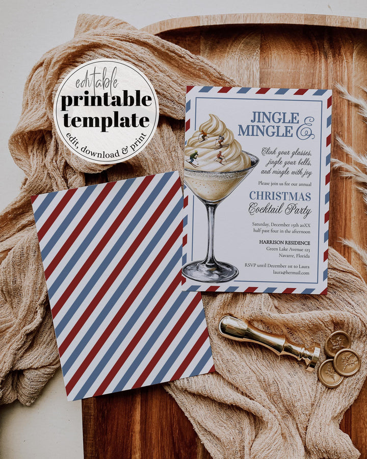 Apres Ski Martini Christmas Party Invitation Template (Digital Download) #072 - TheLovebirdsDesign