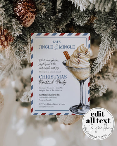 Après Ski Christmas Cocktail Party Invitation Template, Winter Martini Theme #072 - marryful.org
