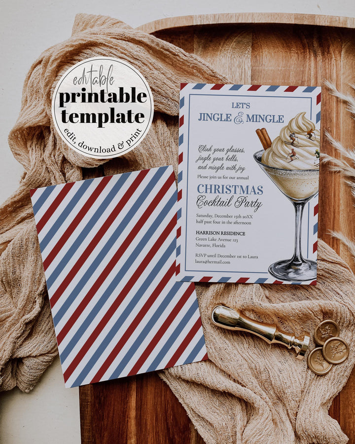 Apres Ski Christmas Cocktail Party Invitation Template (Digital Download) #072 - TheLovebirdsDesign