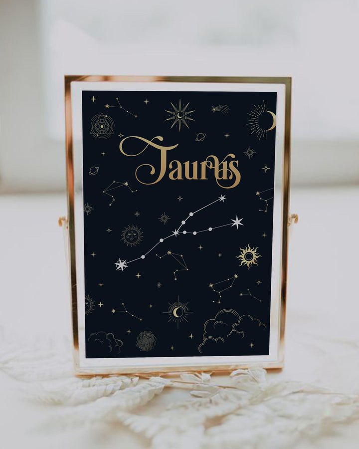12 Constellations Table Numbers Wedding Seating Sign Celestial Wedding Decorations #063 - TheLovebirdsDesign