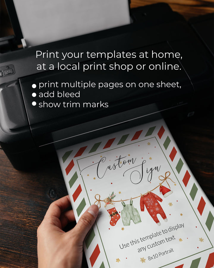 Santa Baby Place Cards, Christmas Baby Shower Food Labels, Flat & Tented Editable Templates #072 - TheLovebirdsDesign