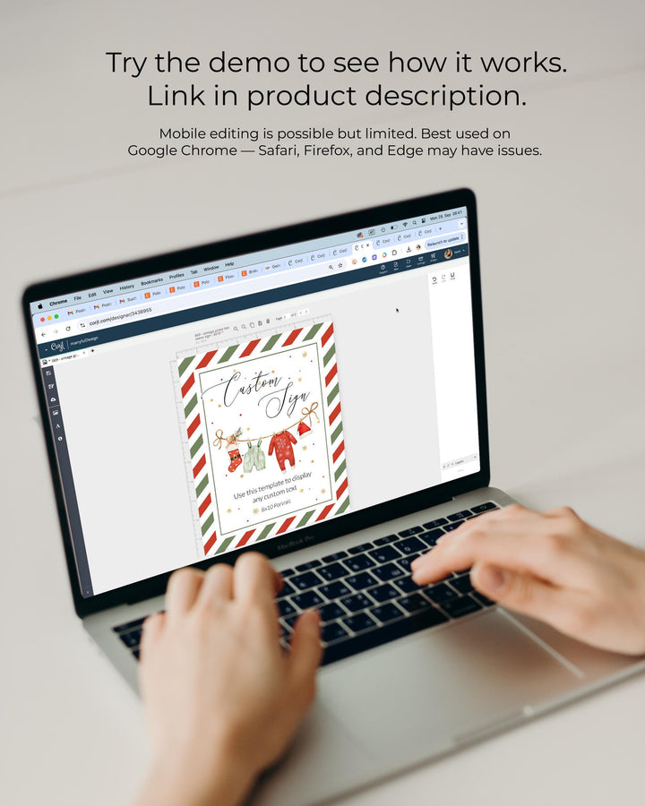 Santa Baby Place Cards, Christmas Baby Shower Food Labels, Flat & Tented Editable Templates #072 - TheLovebirdsDesign