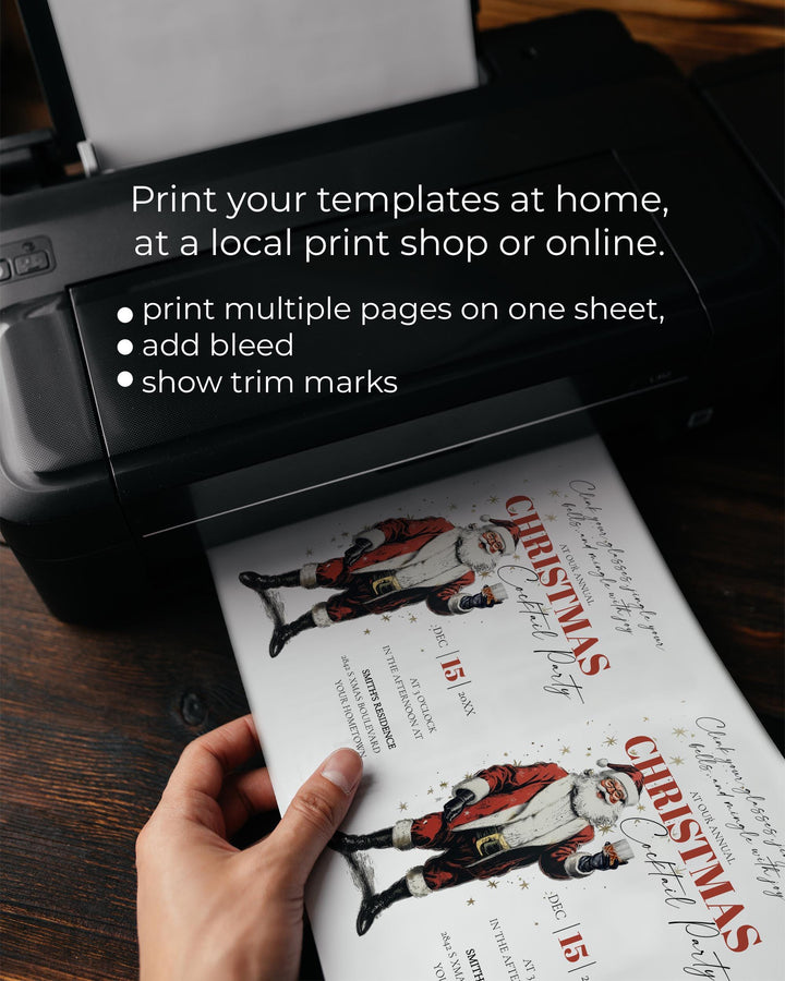 Santa Martini Christmas Party Invitation Editable Holiday Cocktail Celebration Jingle And Mingle Template #072 - TheLovebirdsDesign