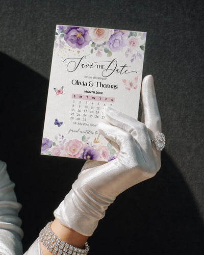 Enchanted Save the Date Calendar, Fairy Butterfly Wedding Template - marryful.org
