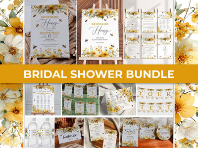 Honey Bee Bridal Shower Bundle Template, Bride to Bee Party Printable Set 079HB-BRSBUNDLE - marryful.org