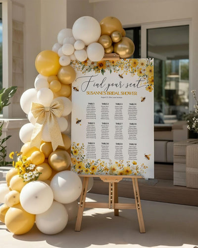Honey Bee Seating Chart Template, Bumble Bee Bridal Shower Reception Sign 079HB-SEAT - marryful.org