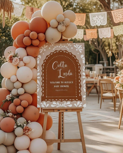 Cielito Lindo Welcome Sign Template, Beige Brown Mexican Baby Shower Entrance Decor 001CL-WLCM - marryful.org