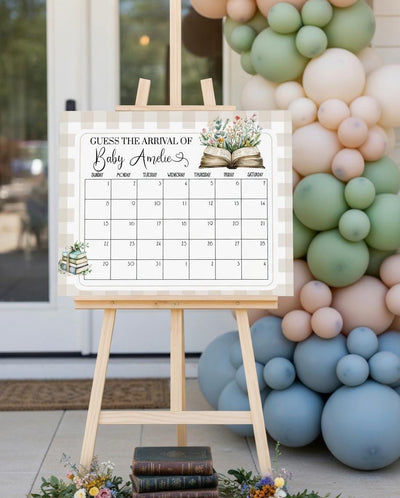 Guess Due Date Sign, New Chapter Baby Shower Arrival Game Storybook Template 077GI-GUDD - marryful.org