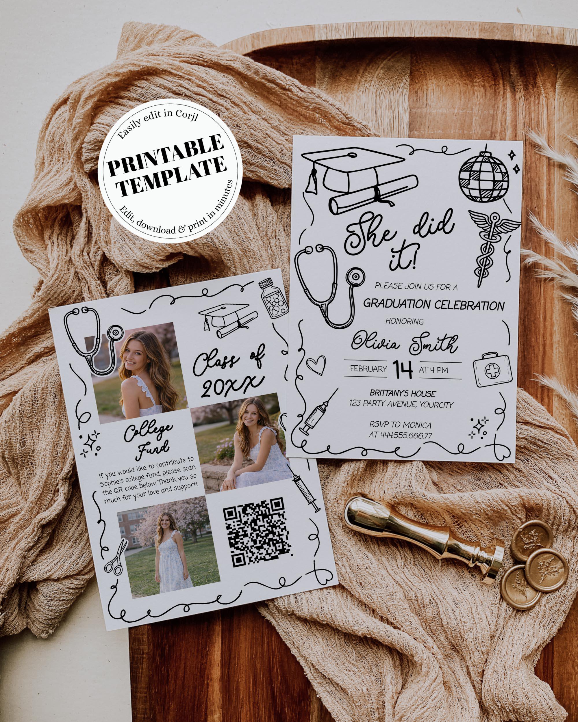 Nurse Graduation Invitation She Did It