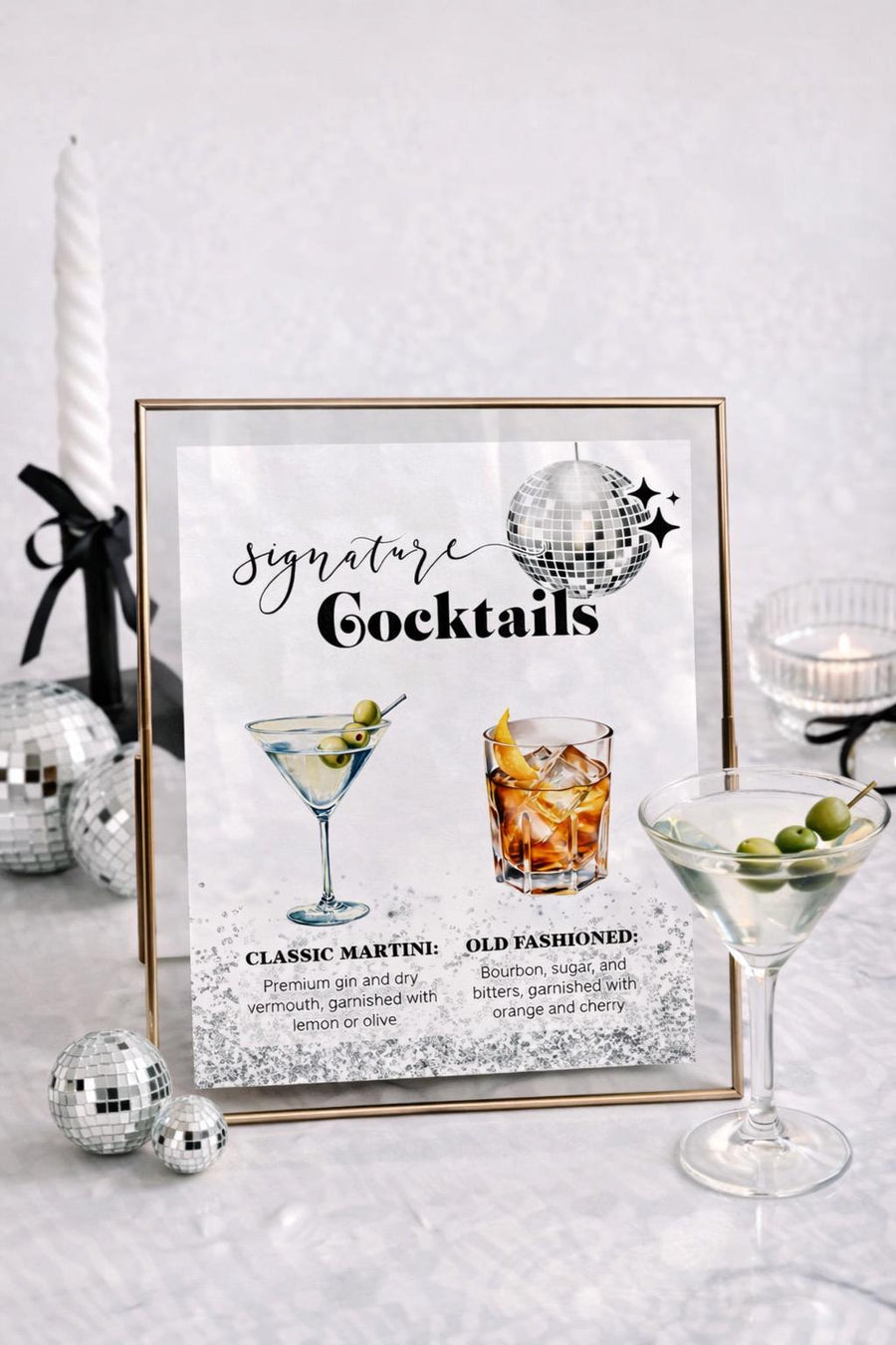 70s Disco Cocktail Bar Menu Sign, Editable Retro Signature Drinks Template Digital Download 065D-BAME - marryful.org