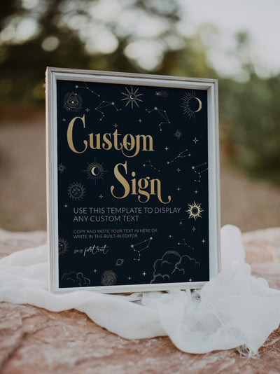 Custom Celestial Wedding Sign Template, Moon and Constellation Printable Décor 063CE-CUSI - marryful.org