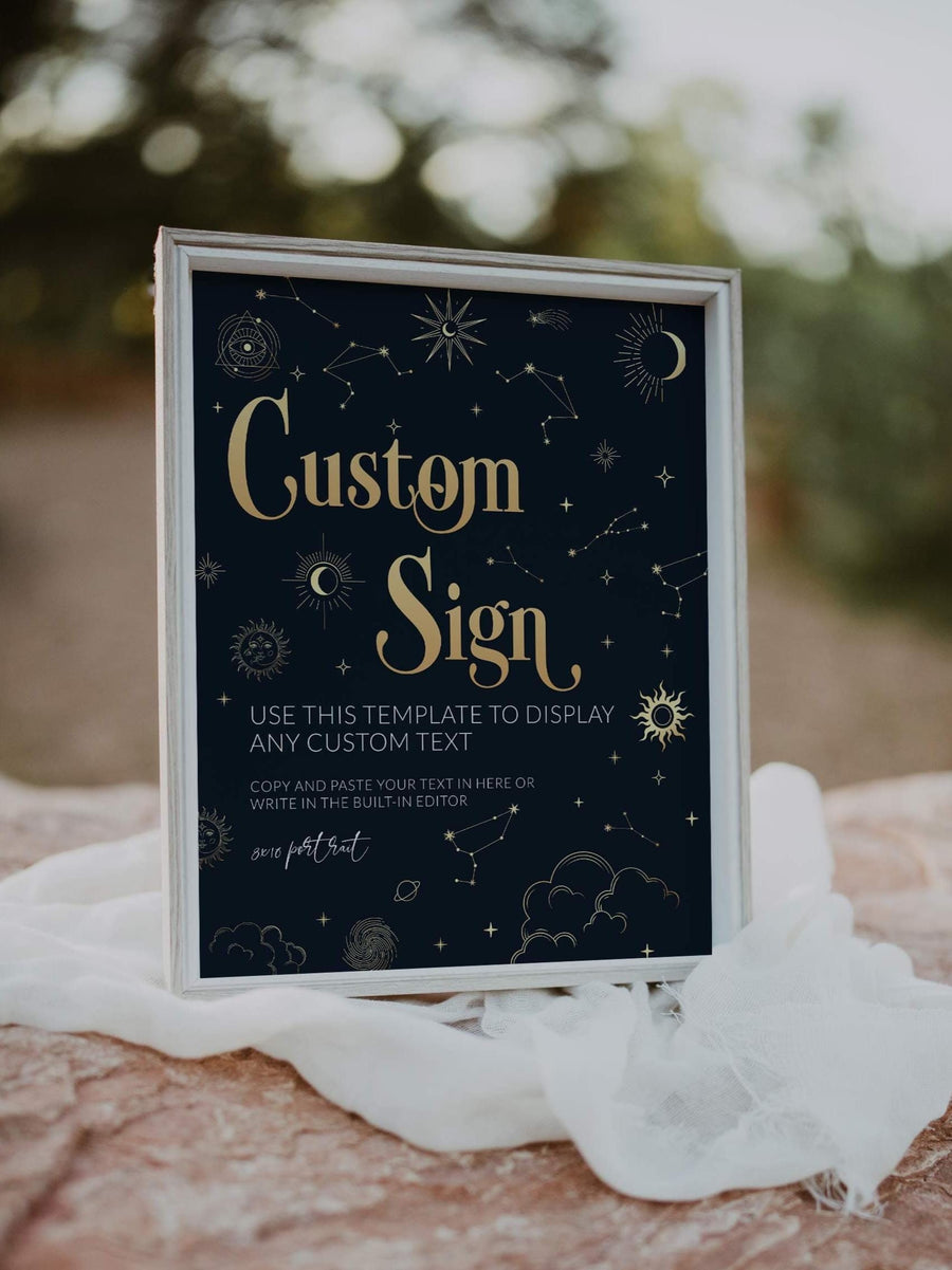 Custom Celestial Wedding Sign Template, Moon and Constellation Printable Décor 063CE-CUSI - marryful.org