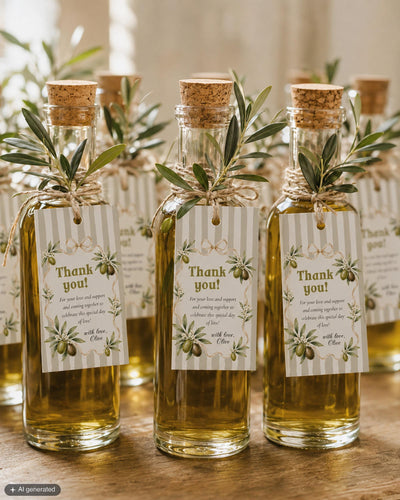 Olive Baby Shower Favor Tags, Sage Green Editable Labels, Vintage Bow Template 089OL-TLST - marryful.org