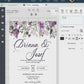 Lavender Wedding Invitation Suite with Florals and Greenery #071a