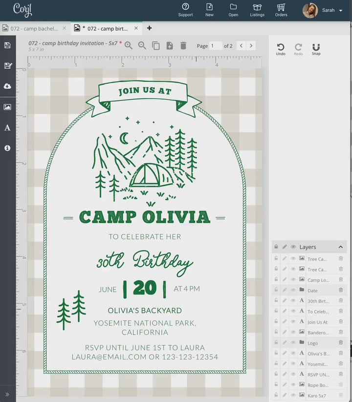 Camping Baby Shower Invitation Suite Little Camper on the Way Baby Shower Invite for Boy Camp Themed Party Invite for Bonfire Adventure #072