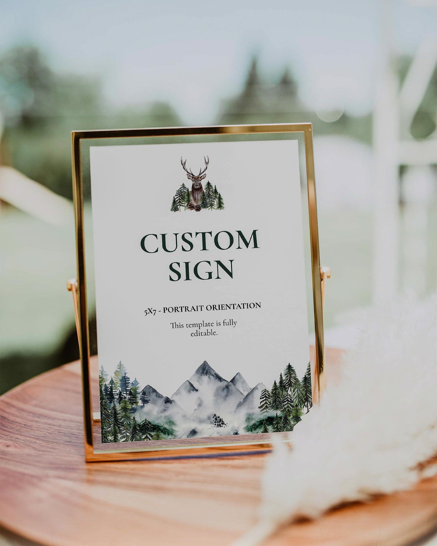 Mountain Wedding Custom Sign Template