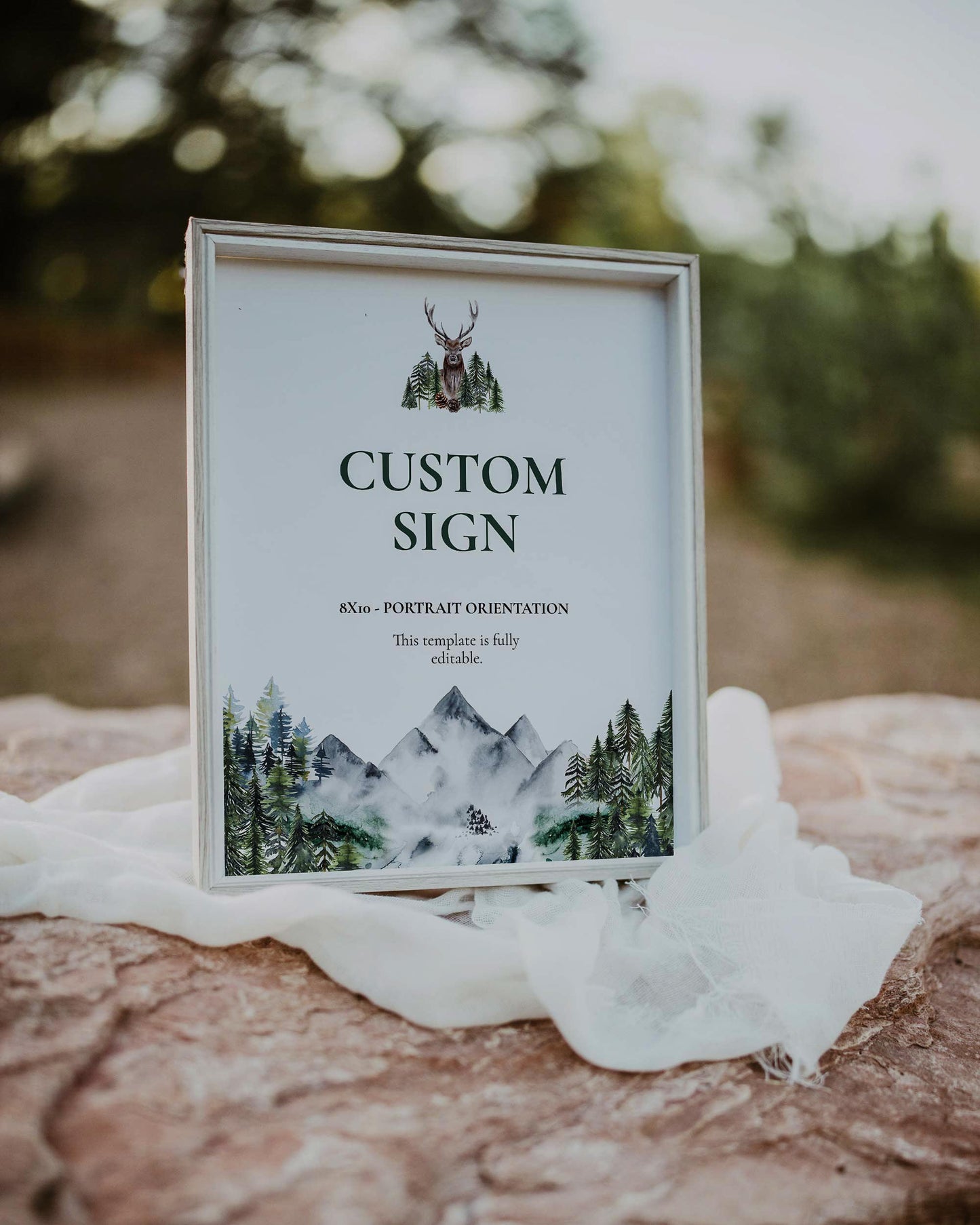 Mountain Wedding Custom Sign Template