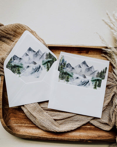 Mountain Wedding Envelope Liners Template