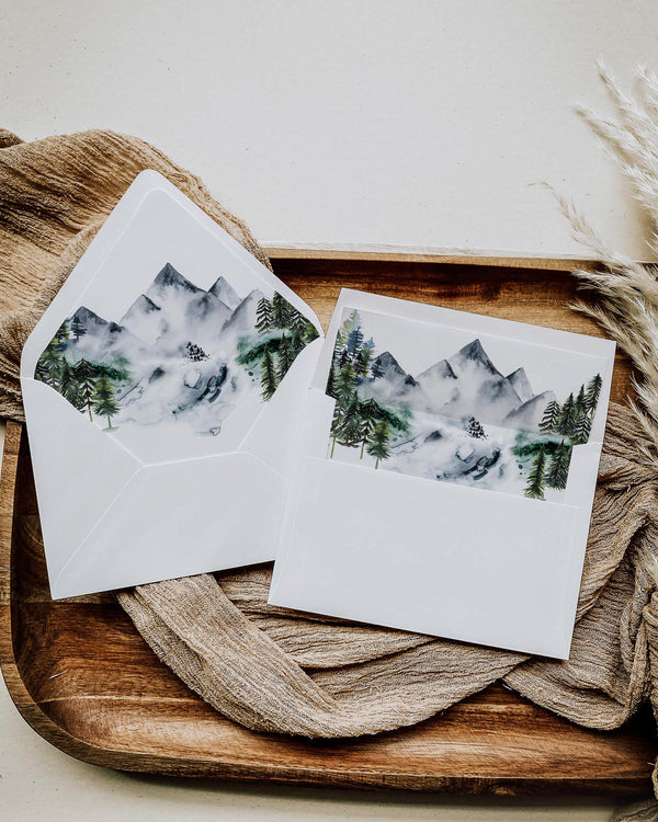 Mountain Wedding Envelope Liners Template