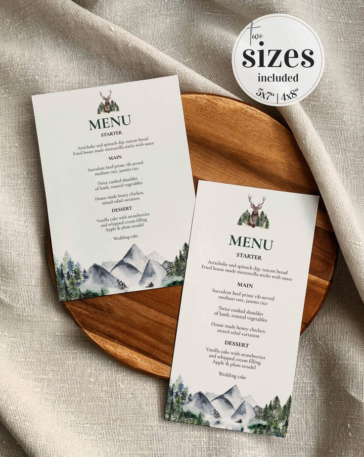 Rustic Mountain Forest Lake Nature Country Wedding Template Bundle - marryful