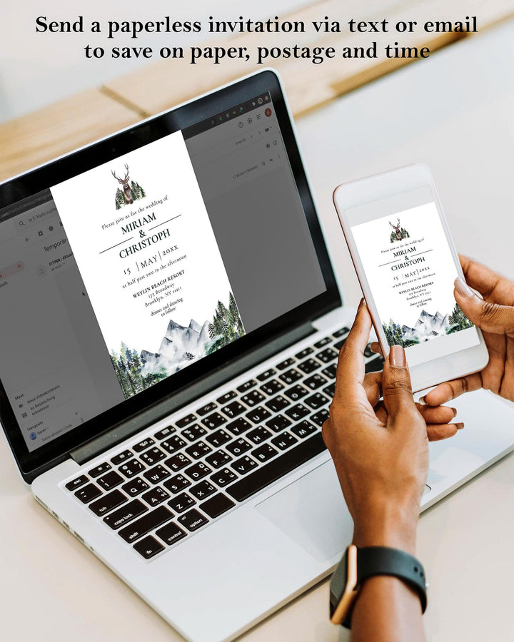 Mountain Wedding Invitation Template to Download