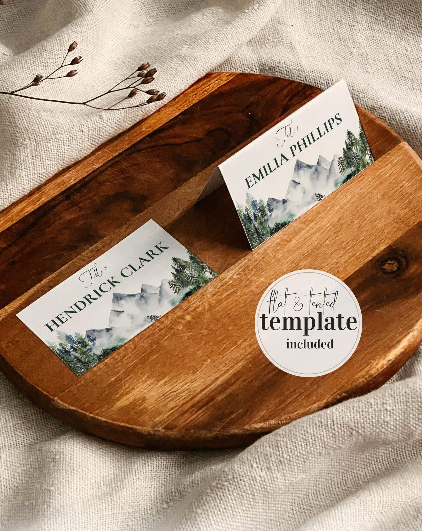 Rustic Mountain Forest Lake Nature Country Wedding Template Bundle
