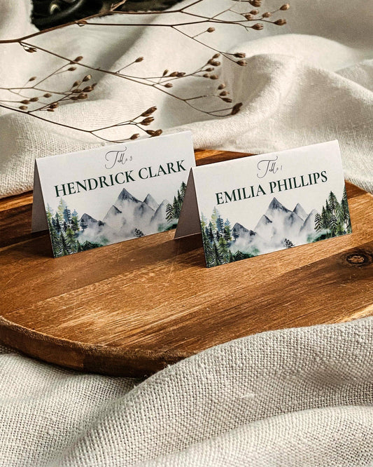 Mountain Wedding Place Cards Template