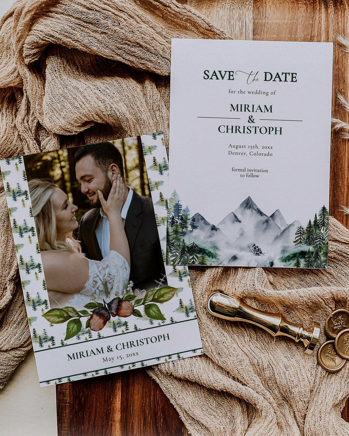 Mountain Wedding Save the Date Template